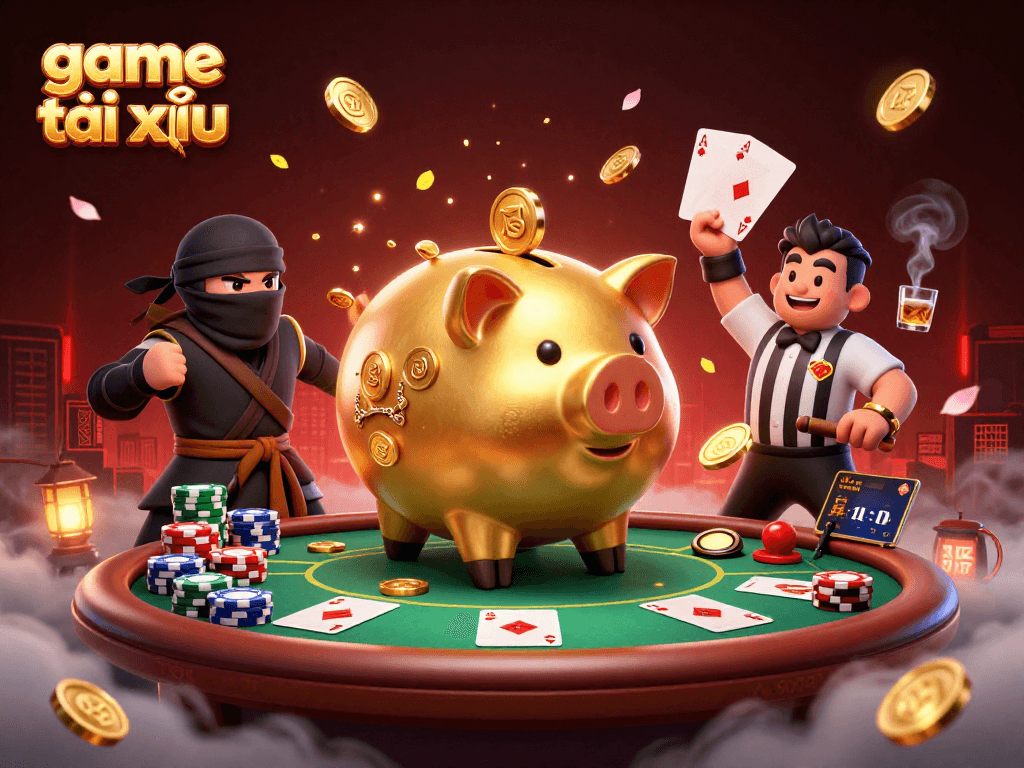 Engaging game tài xỉu illustration showing dynamic characters and emotions of gambling