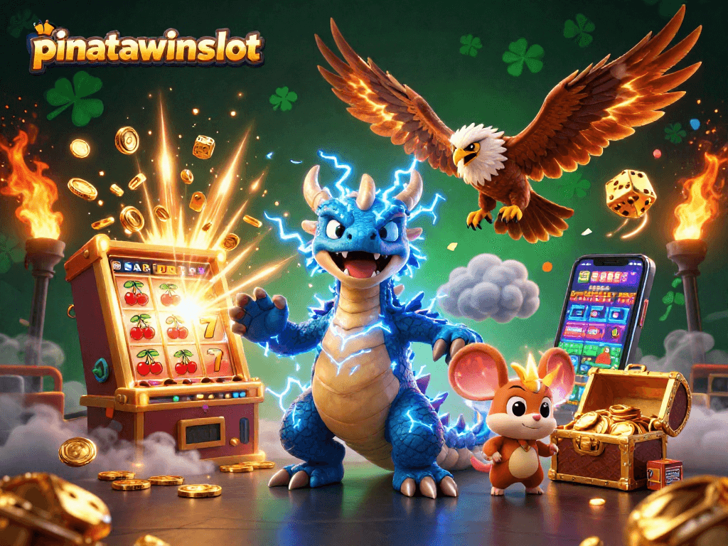 Spin and win big with pinatawinsslot featuring colorful characters and vibrant casino elements.