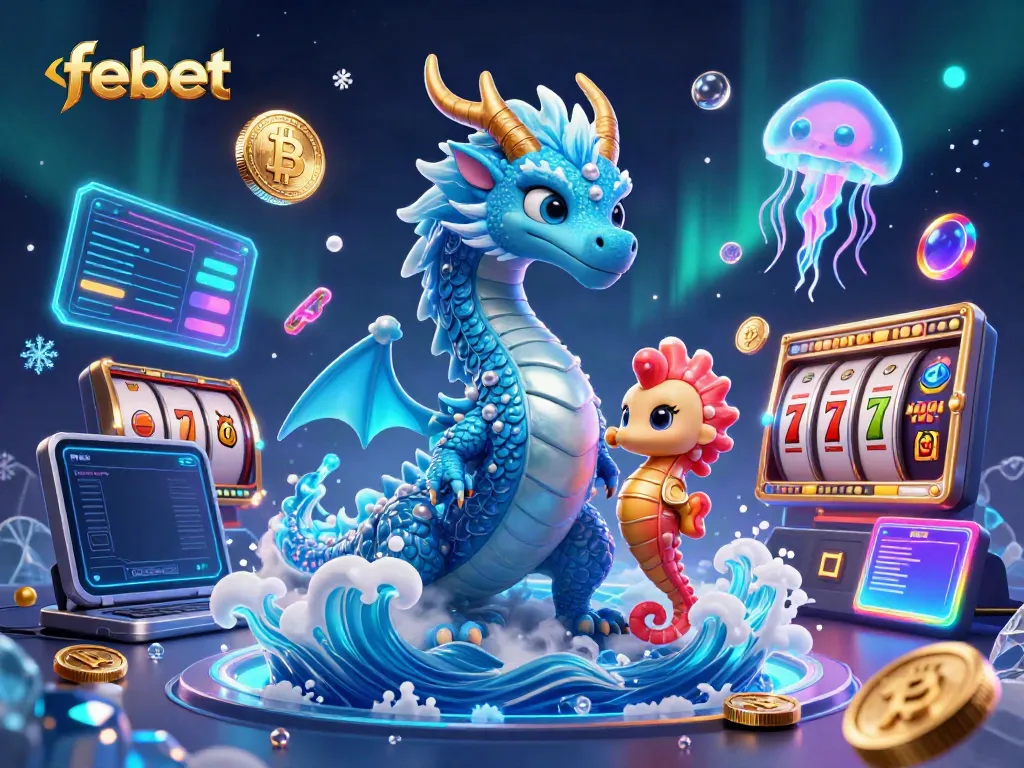 Experience the vibrant thrills of febet's online slots and casino games, featuring dynamic 3D characters and crypto elements.