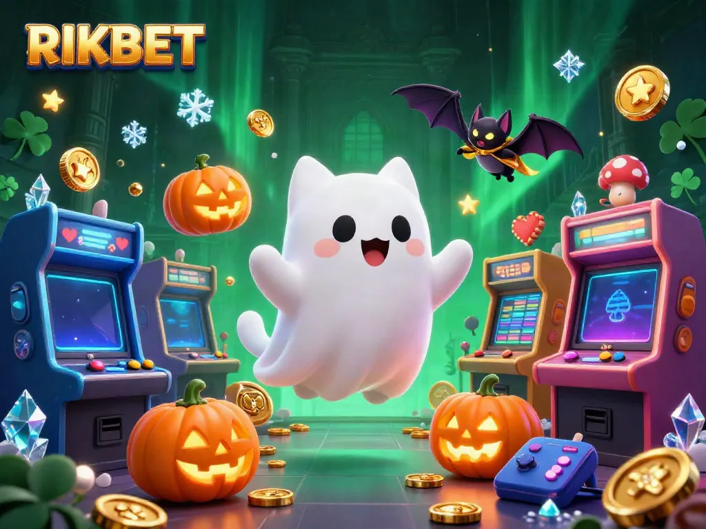 Reveal thrilling wins at RIKBET with vibrant gaming characters in a spooky casino adventure.