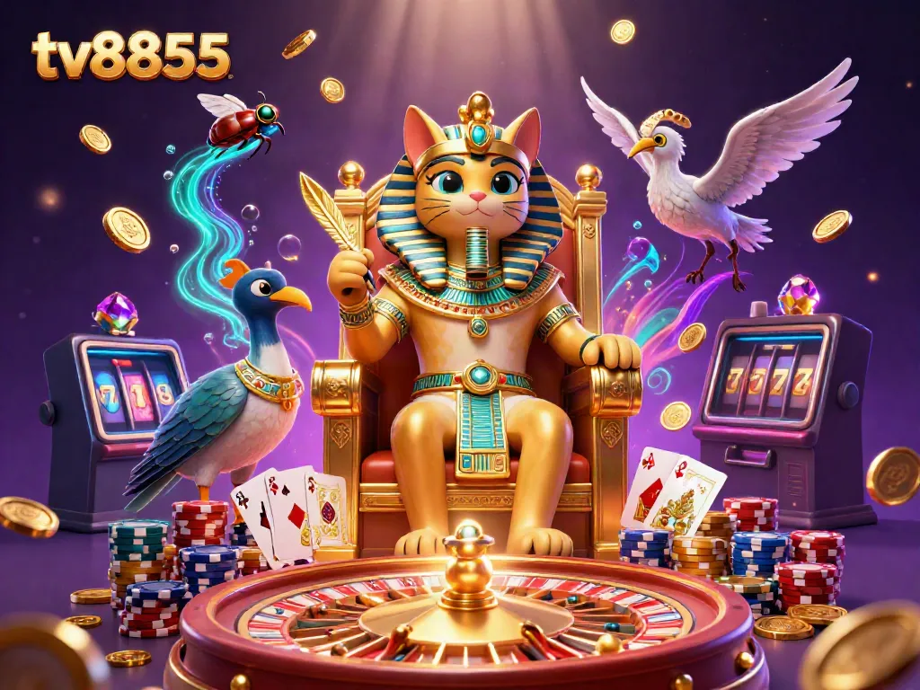 Experience the thrilling gaming world at tv8855 with colorful slots and dynamic casino elements.