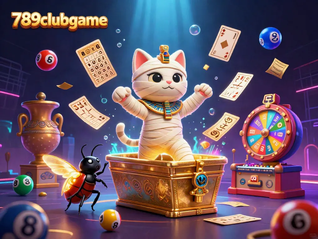 Experience thrilling gaming excitement with 789clubgame at the vibrant pyramid casino scene featuring unique characters and dynamic elements.