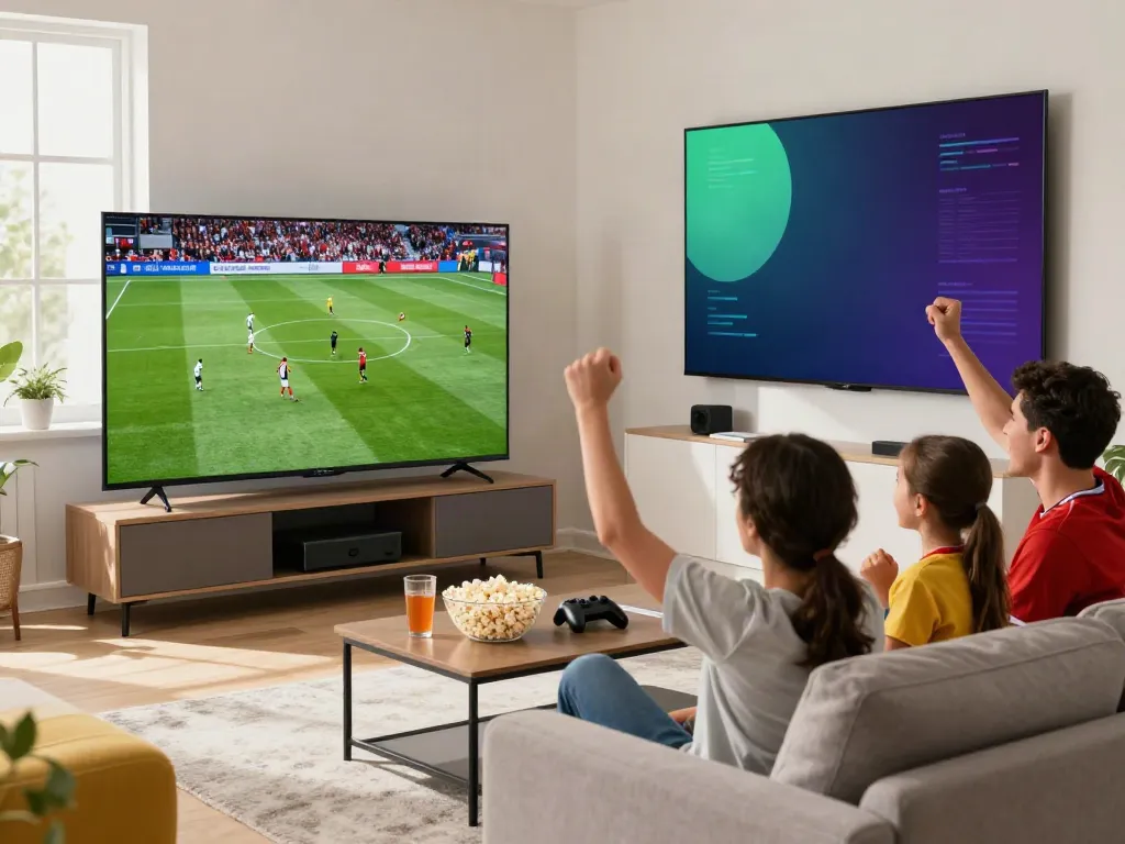 Xoilactv football fan watching a live match in HD.