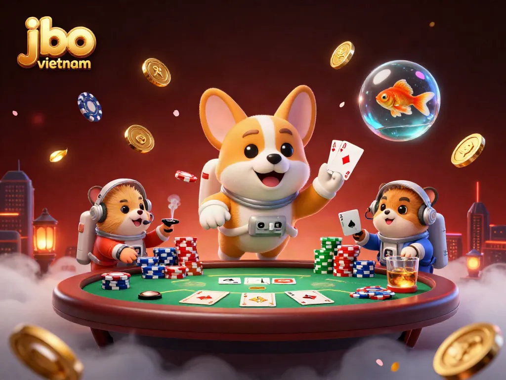 Experience thrilling adventures in jbo vietnam's space-themed casino illustration with charming characters.