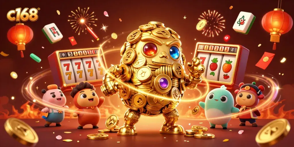 Engage in thrilling casino gameplay with c168’s enchanting golden golem.