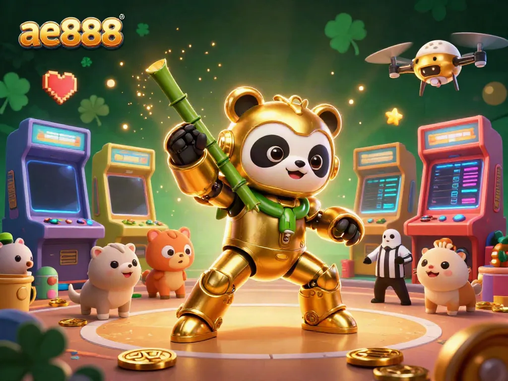 Experience the thrill of ae888 with a dynamic, 3D cartoon battle scene showcasing cockfighting action.