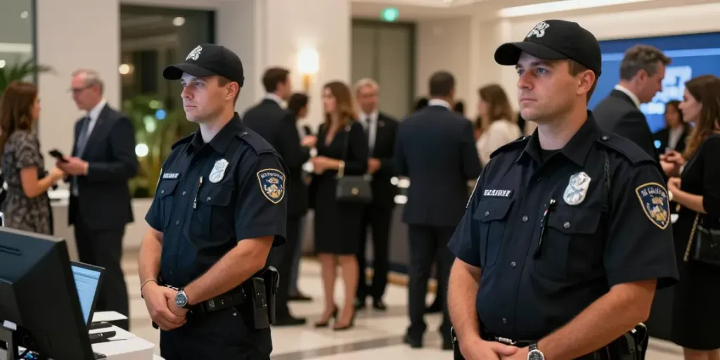 Security Company providing trusted services at a corporate event, showcasing professionalism and safety.