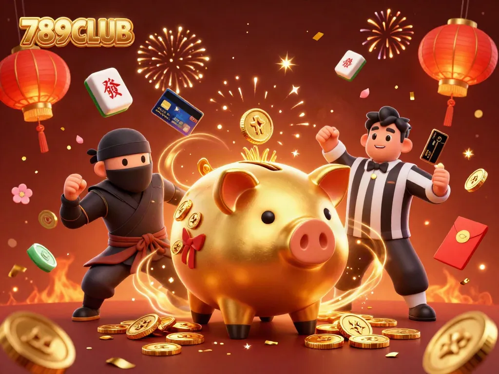Experience thrilling gameplay at 789CLUB with a vibrant casino-themed illustration involving unique characters.