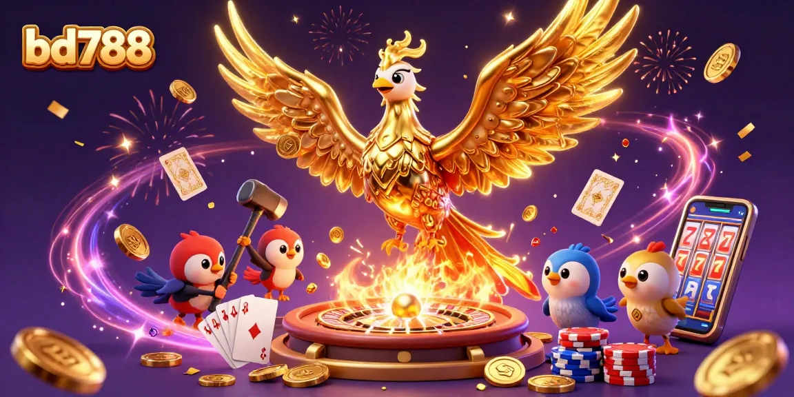 Engage with bd788's thrilling casino excitement as the molten phoenix and coins welcome players.