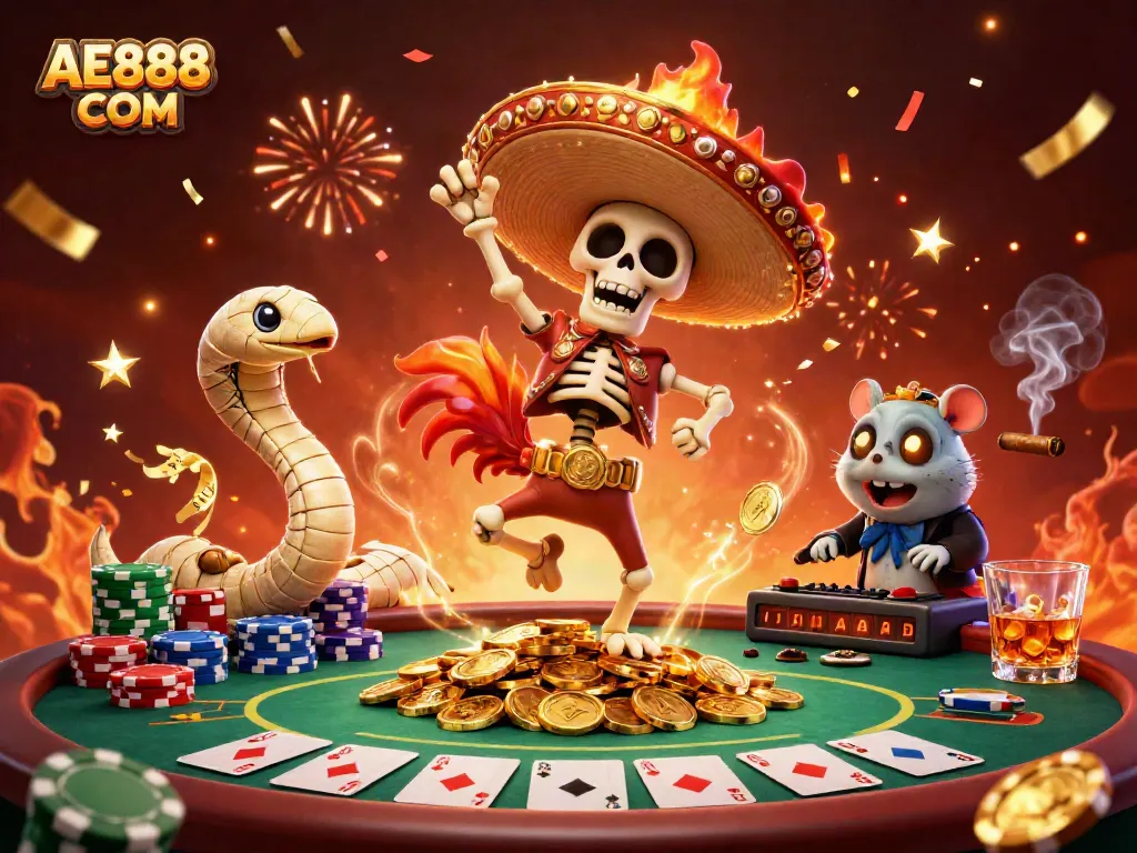 Celebrate big wins at AE888 COM with a vibrant casino scene filled with action and excitement.