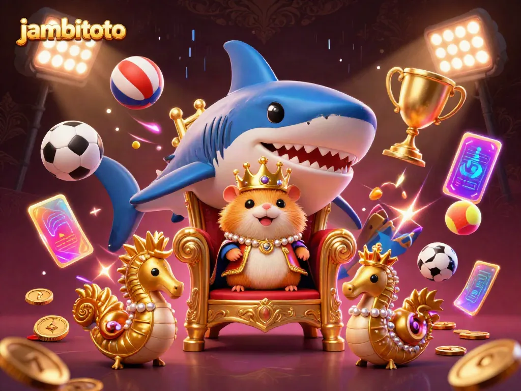 Engage in the vibrant world of jambitoto with a golden hamster king and dynamic sports elements.