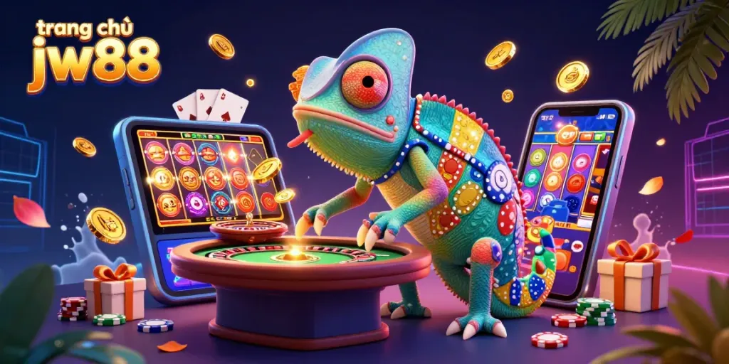 Experience thrilling games at trang chủ jw88 with captivating casino elements and golden coins.