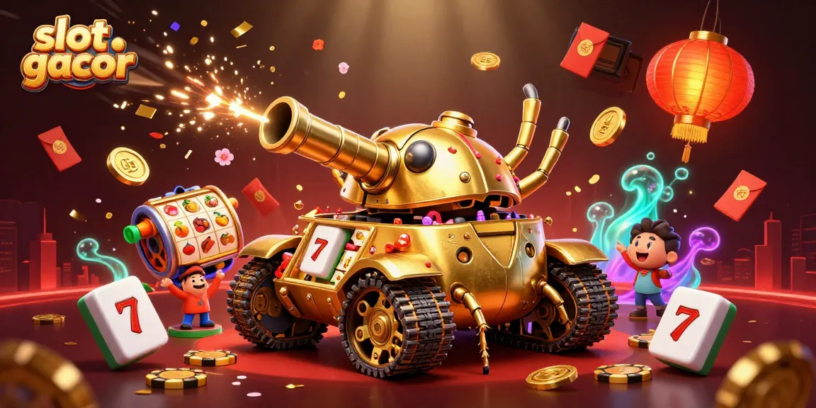 Engage with slot gacor excitement through a vibrant 3D casino adventure illustration, showcasing dynamic reels and jackpots.
