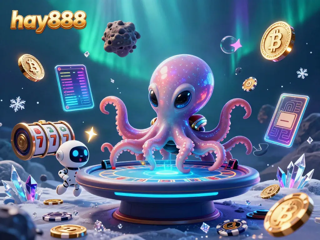 Experience gaming excitement at hay888 with an alien octopus dealer at a poker table.