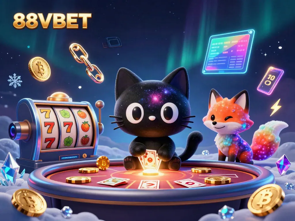 Experience the cosmic charm of 88VBET with a captivating casino scene featuring mystical characters.