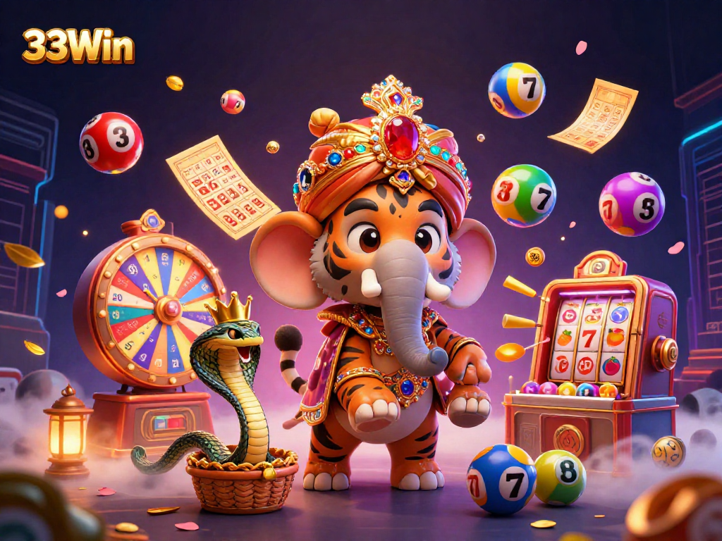 Engage in exhilarating games at 33Win with vibrant lotteries and a majestic scene.