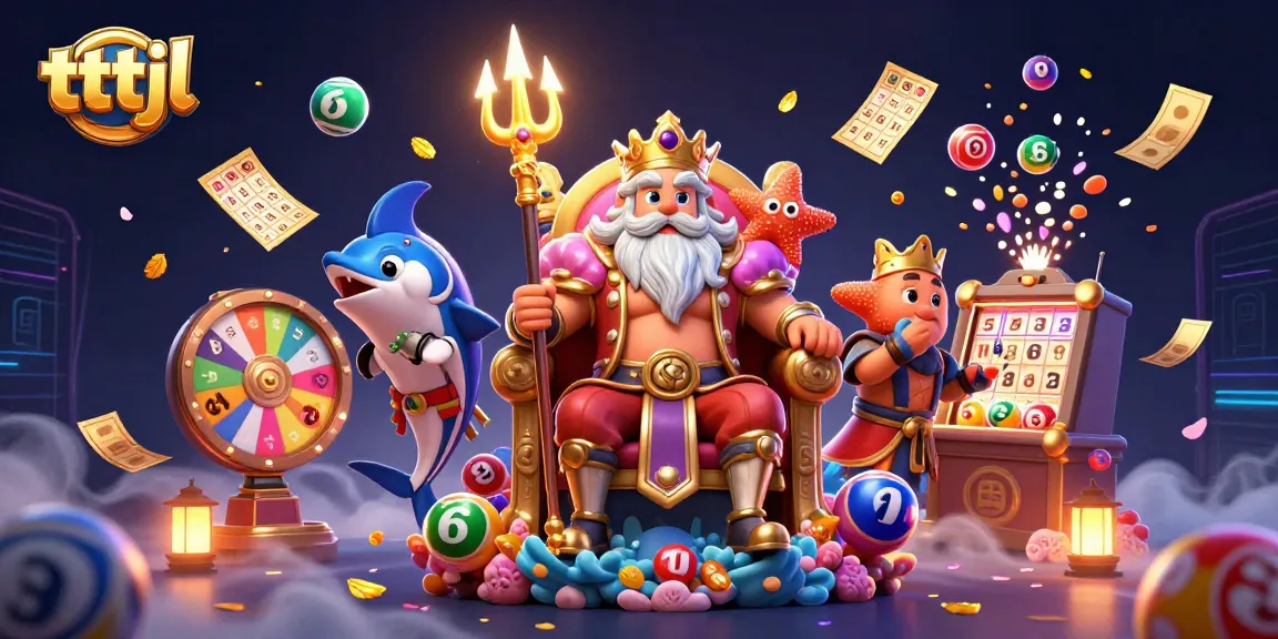 Engage in tttjl with Neptune's lottery adventure, vibrant balls, and fortune elements.