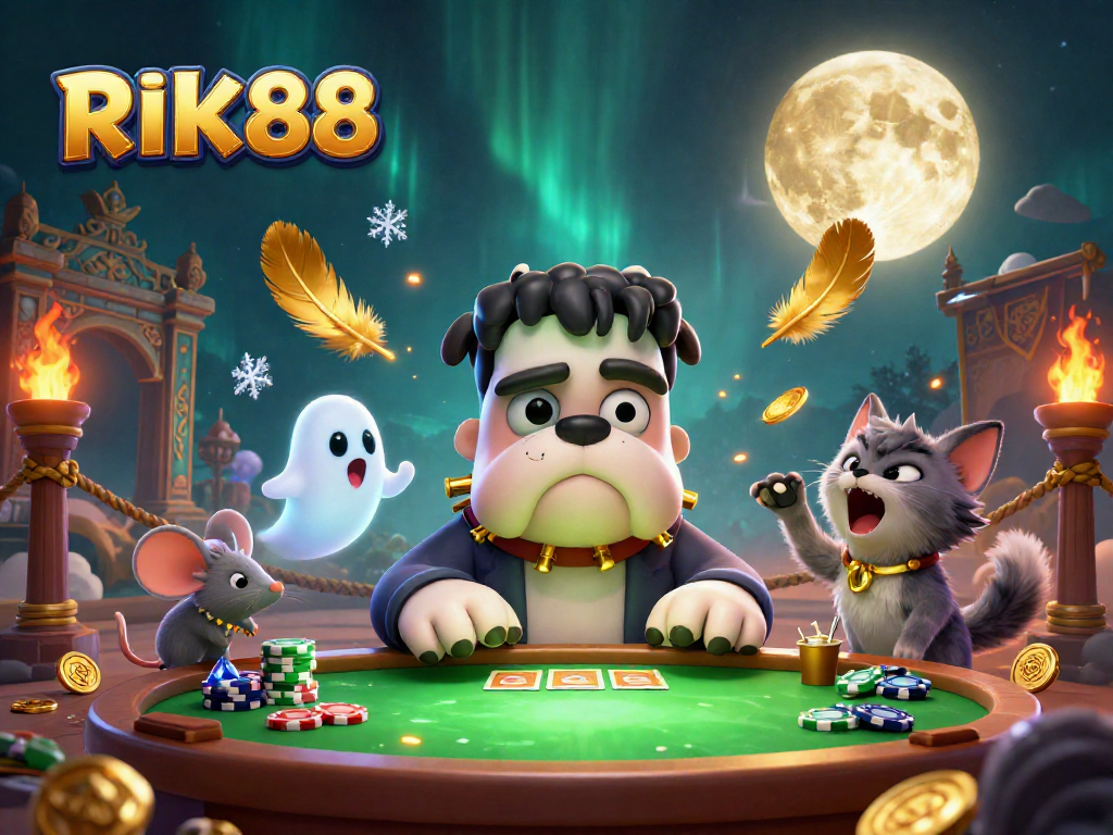 RIK88 enhances the gaming experience with unique characters at a vibrant casino.