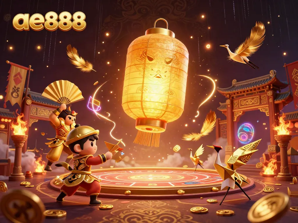 Engage in thrilling gameplay at ae888 with vibrant spirits and golden symbols in a lively casino setting.
