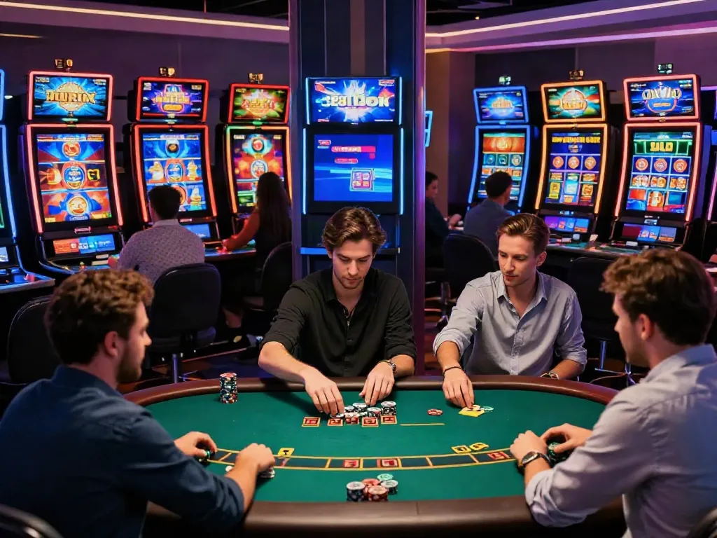 Exciting gaming scene at 9bet.com showcasing diverse players engaged in online gambling and sports betting.