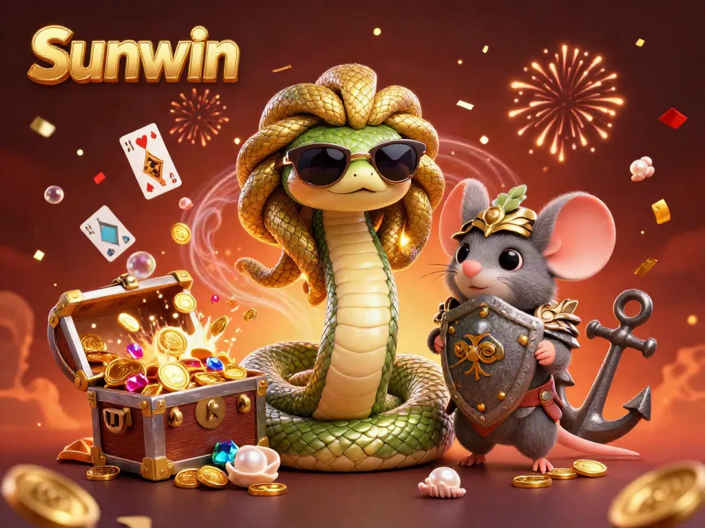 Experience thrilling gameplay at Sunwin with fun characters and vibrant casino elements.