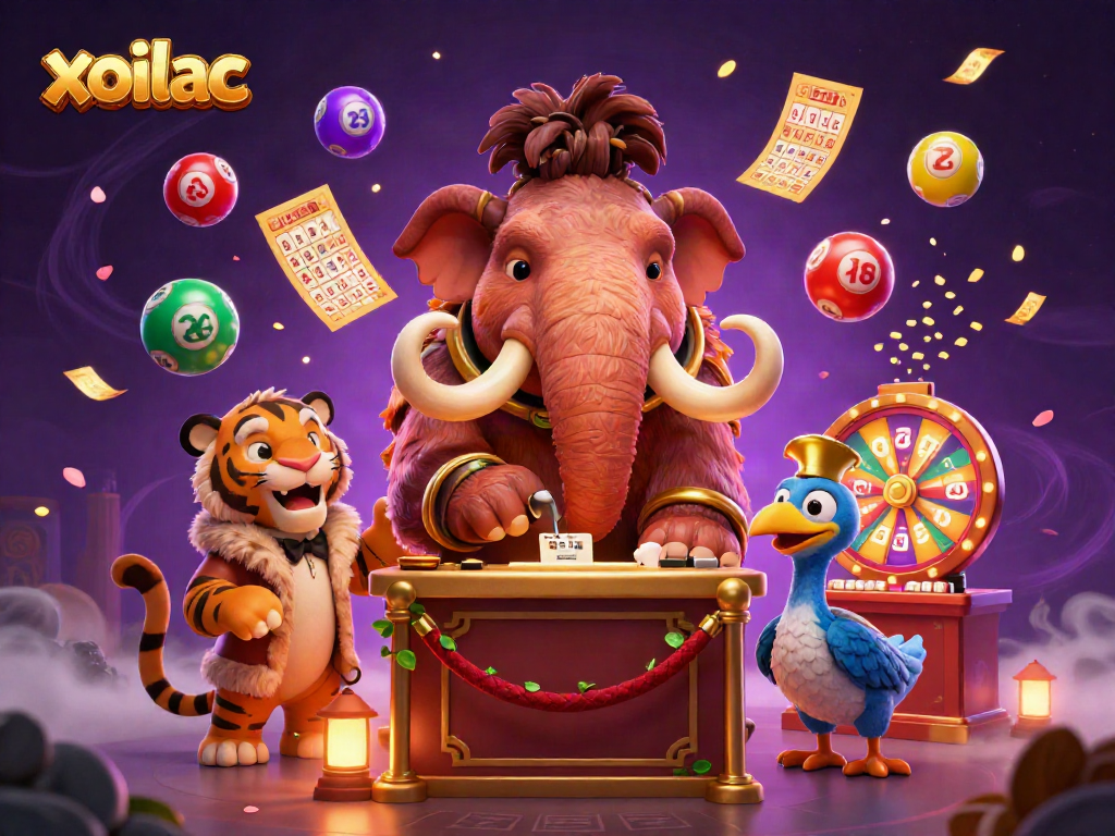 Join the excitement at xoilac with a vibrant lottery scene featuring unique characters.