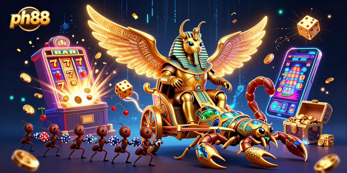 Experience the vibrant excitement of ph88 casino games with dynamic 3D characters and elements in a colorful illustration.