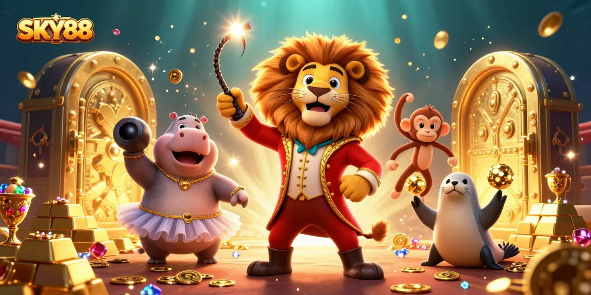 Engage with SKY88's thrilling 3D digital casino adventure featuring dynamic characters and treasure elements.