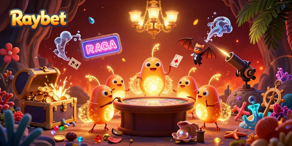 Engage with Raybet's vibrant casino scene featuring glowworms and exciting gaming elements.