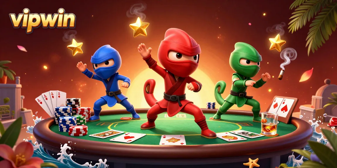 Watch the vipwin chameleon ninja team skillfully participates in a high-stakes poker scenario!