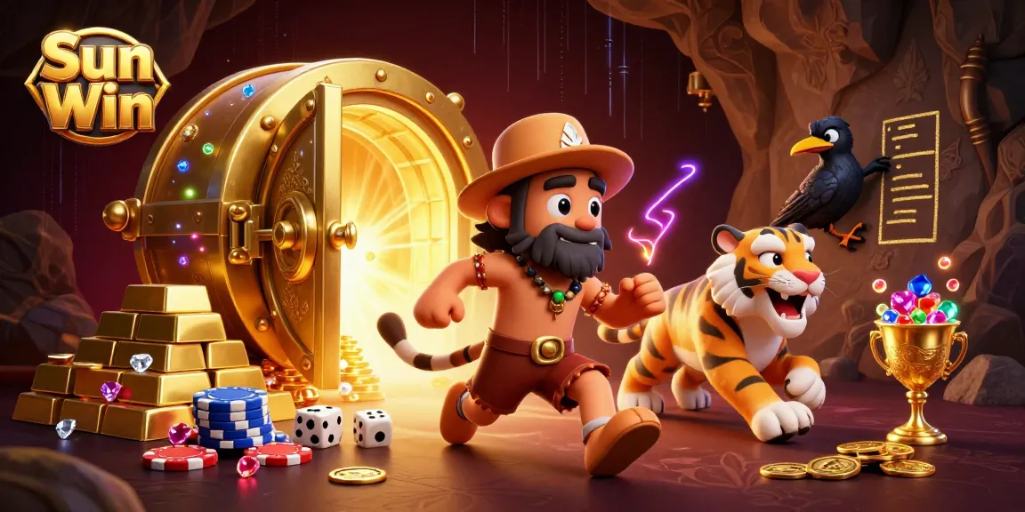 Experience the vibrant energy of the Sun Win casino scene with dynamic treasures and engaging characters.