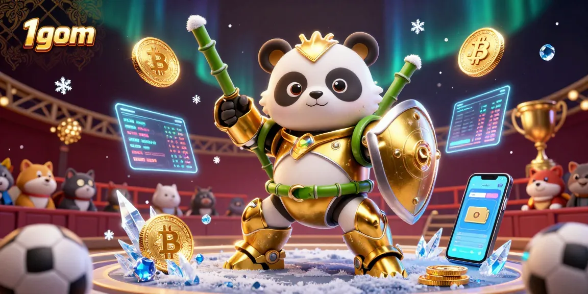 Bet on 1gom with golden panda pilot in a vibrant sports betting arena.