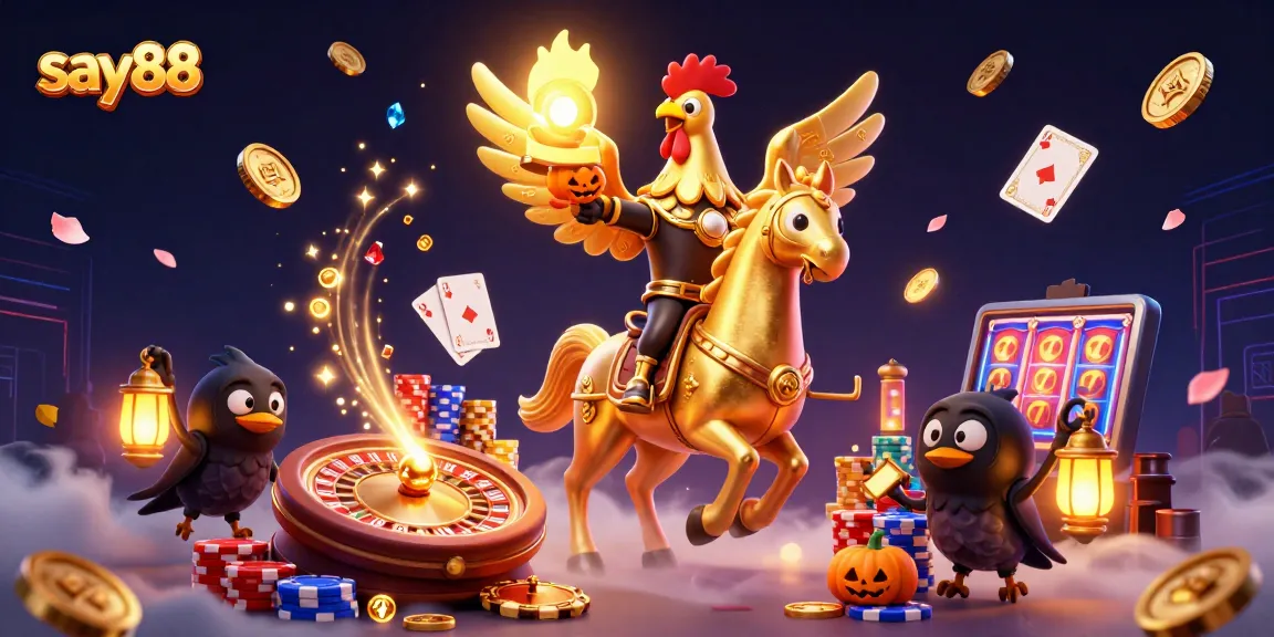 Experience exhilarating gameplay at say88 with vibrant 3D casino elements and dynamic scenes illustrated.