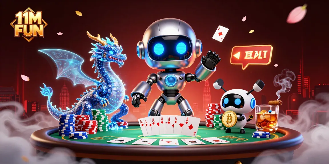Experience thrilling moments with 11M FUN as you play poker at a vibrant casino scene.