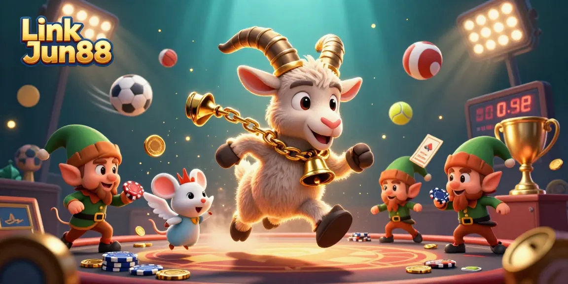 Experience thrilling activities at Link Jun88, featuring captivating characters in an animated casino setting.