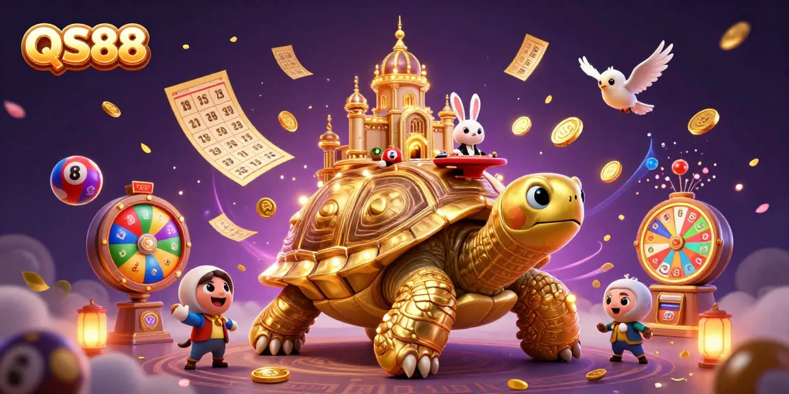 Experience excitement with QS88 featuring cartoon characters in a vibrant casino scene.
