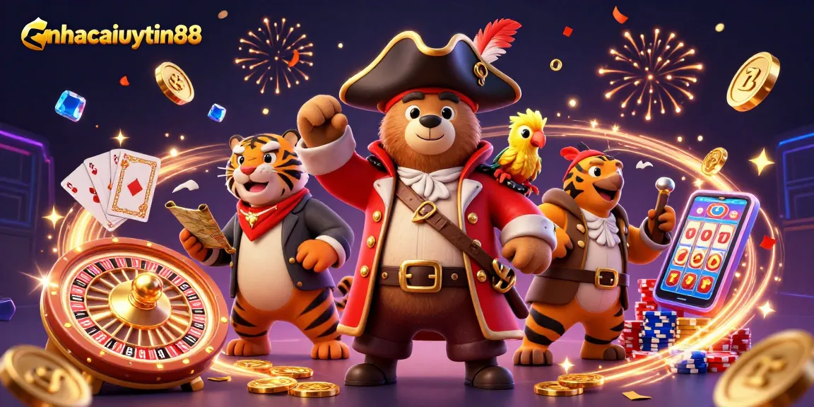 Engage in thrilling gameplay with nhacaiuytin88 featuring pirate characters and dynamic casino elements.