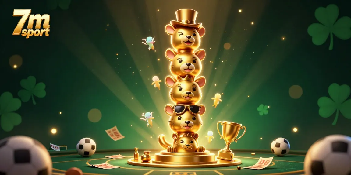 Engage in sports betting with 7m sport, featuring vibrant cartoon elements and dynamic visuals.