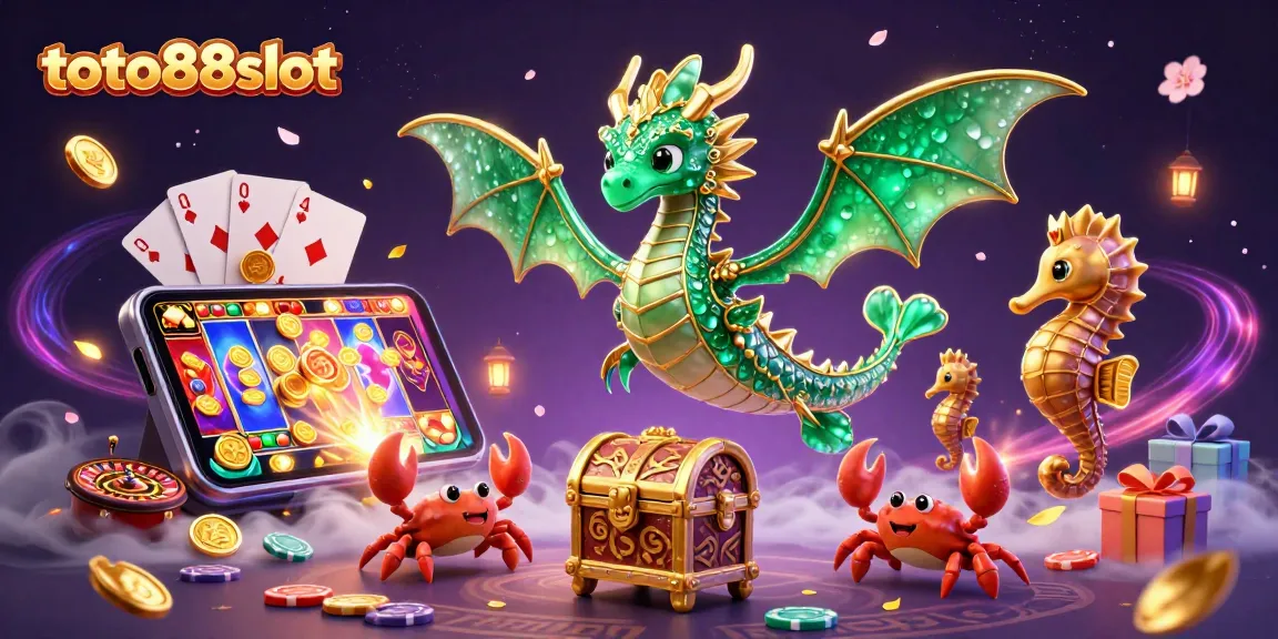 Experience the excitement of toto88slot with vibrant gaming elements and captivating 3D illustrations.