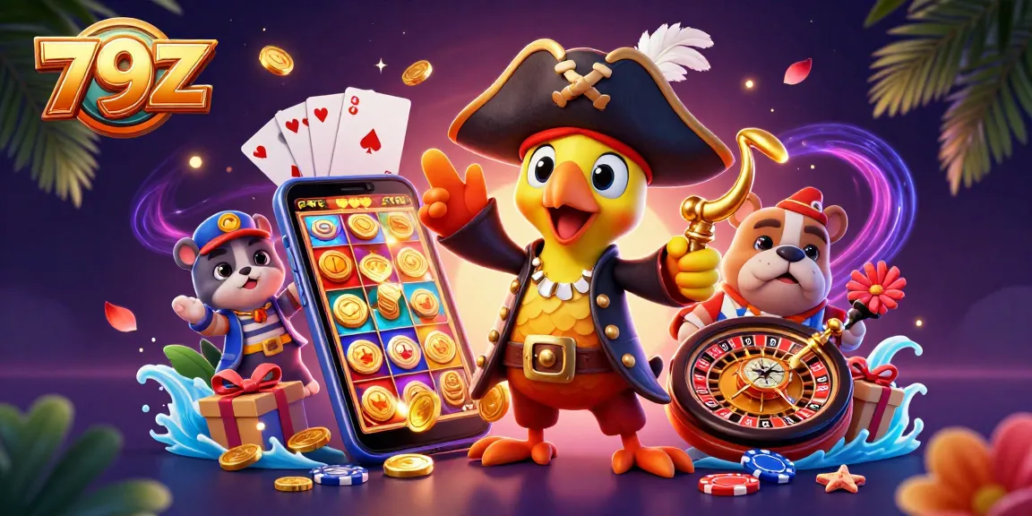 Win big with 79Z as pirate characters explore exciting casino games and bonuses.