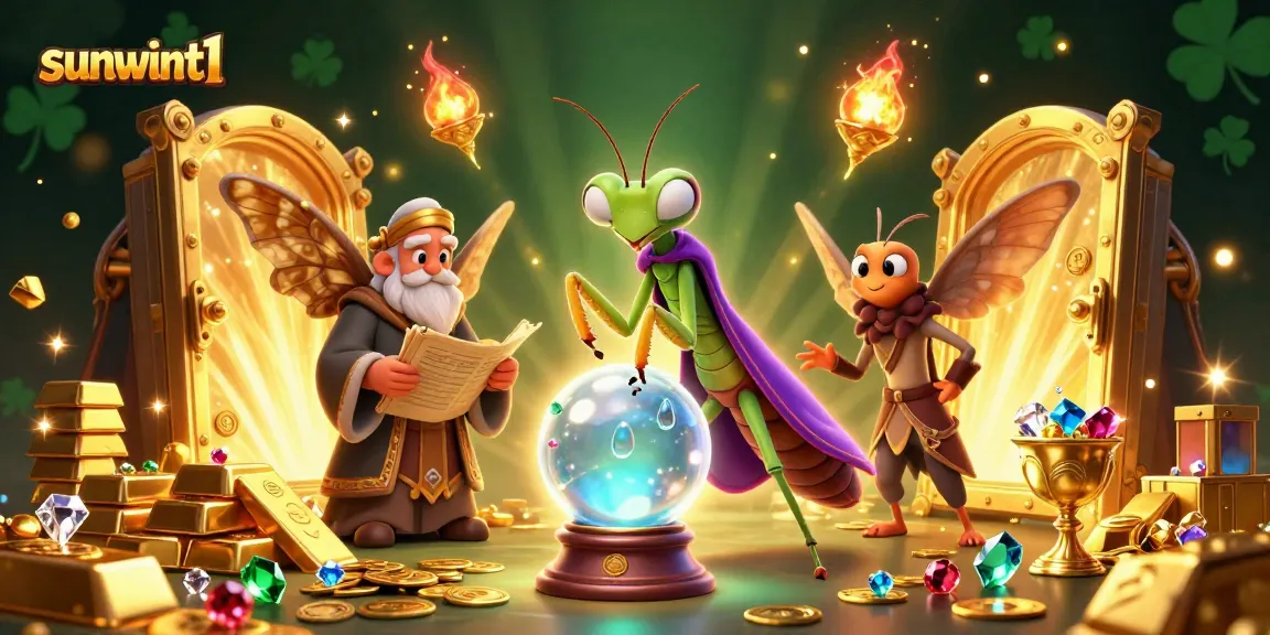 Experience the magic of sunwint1 with a captivating 3D illustration of a fortune teller and ancient scrolls.
