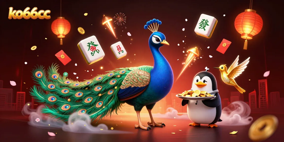 Engage in thrilling gaming at ko66cc with vibrant characters and lucky symbols surrounding them.