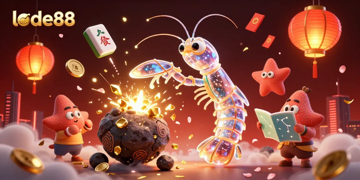 Experience lode88 excitement with a galactic samurai conquering gems in this vibrant casino illustration.