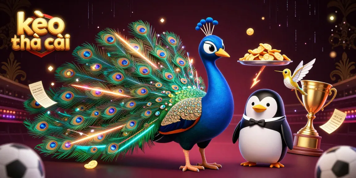 Engage with kèo nhà cái through vibrant sports betting elements in a dazzling 3D scene.